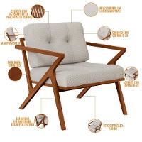 Kit 02 Poltronas Com Cintas De Corano Laís Linho Champagne - 7