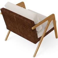 Kit 04 Poltronas Pietra Couríssimo Marrom Linho Cru