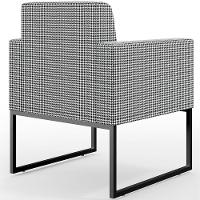 Kit 04 Poltronas Sala Base Fixa Metal Helô L02 Pied Poule - 2