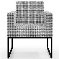 Kit 04 Poltronas Sala Base Fixa Metal Helô L02 Pied Poule