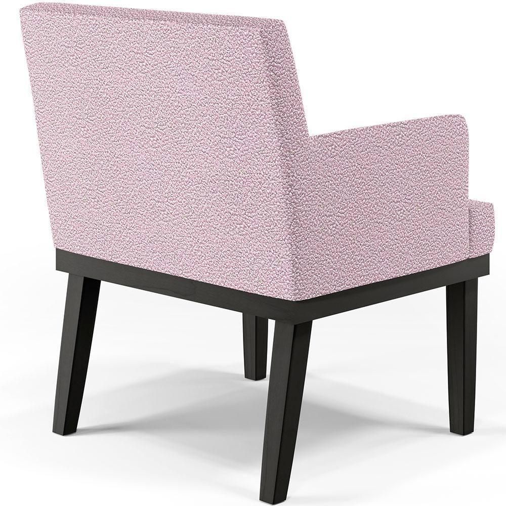 Kit 04 Poltronas Base Preto Beatriz Bouclê Rosê - 3