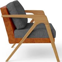 Kit 04 Poltronas Pietra Couríssimo Camel Linho Cinza Escuro - 3