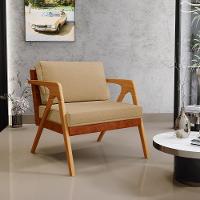 Kit 04 Poltronas Pietra Couríssimo Camel Linho Bege Escuro - 8