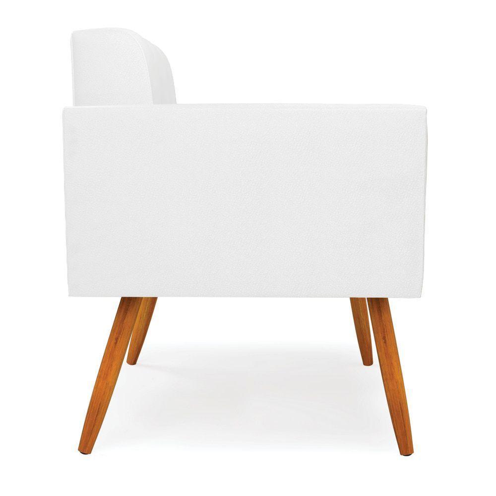 Kit 2 Poltronas Elisa Corino Branco Pés Palito Castanho - D'rossi - 7