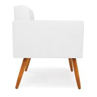 Kit 2 Poltronas Elisa Corino Branco Pés Palito Castanho - D'rossi - 7