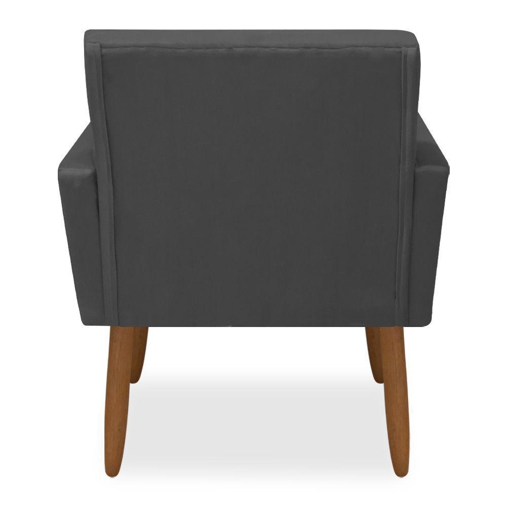Kit 2 Poltronas Decorativa Nina Veludo Cinza Grafite - 4