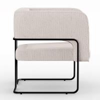 Poltrona Base De Aço Preto Linho Cru C-443 - 3