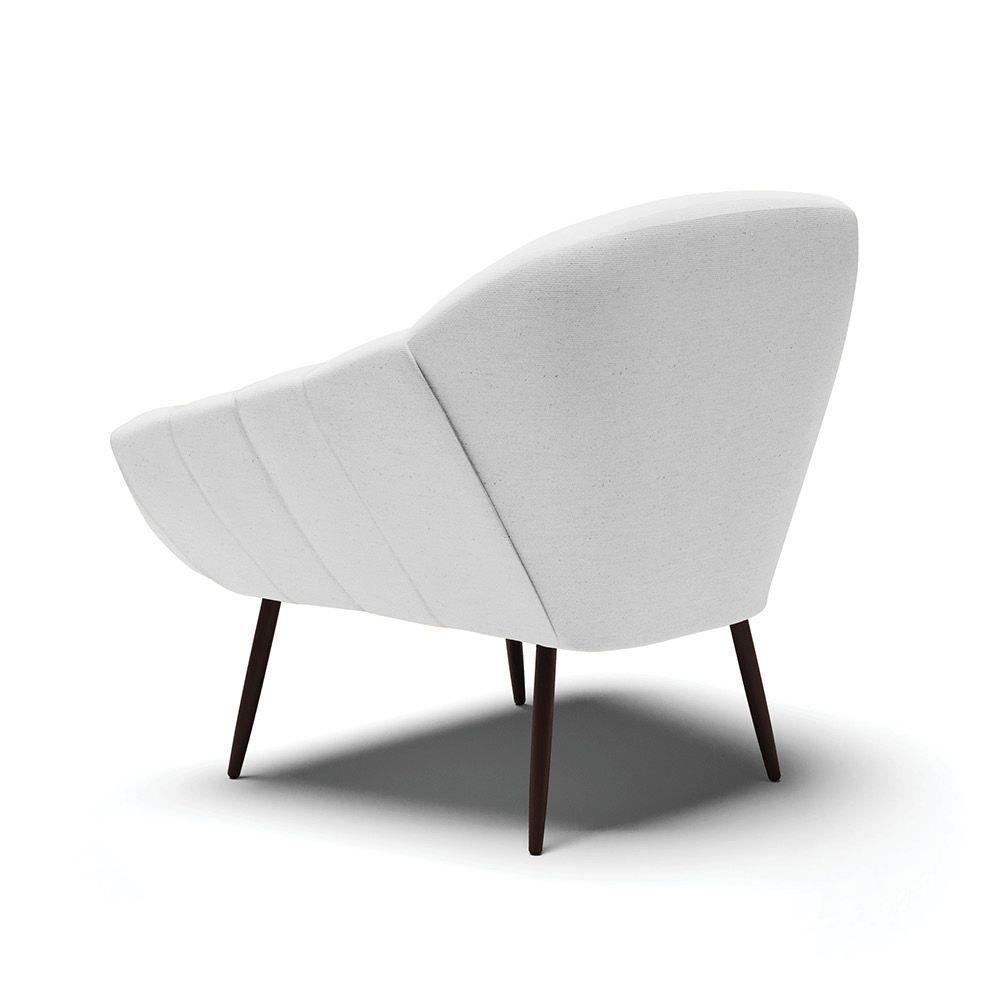 Kit 02 Poltronas Linho Cinza A05 Pés Palito Ferro - 5