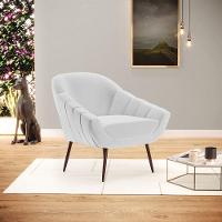 Kit 02 Poltronas Linho Cinza A05 Pés Palito Ferro - 8