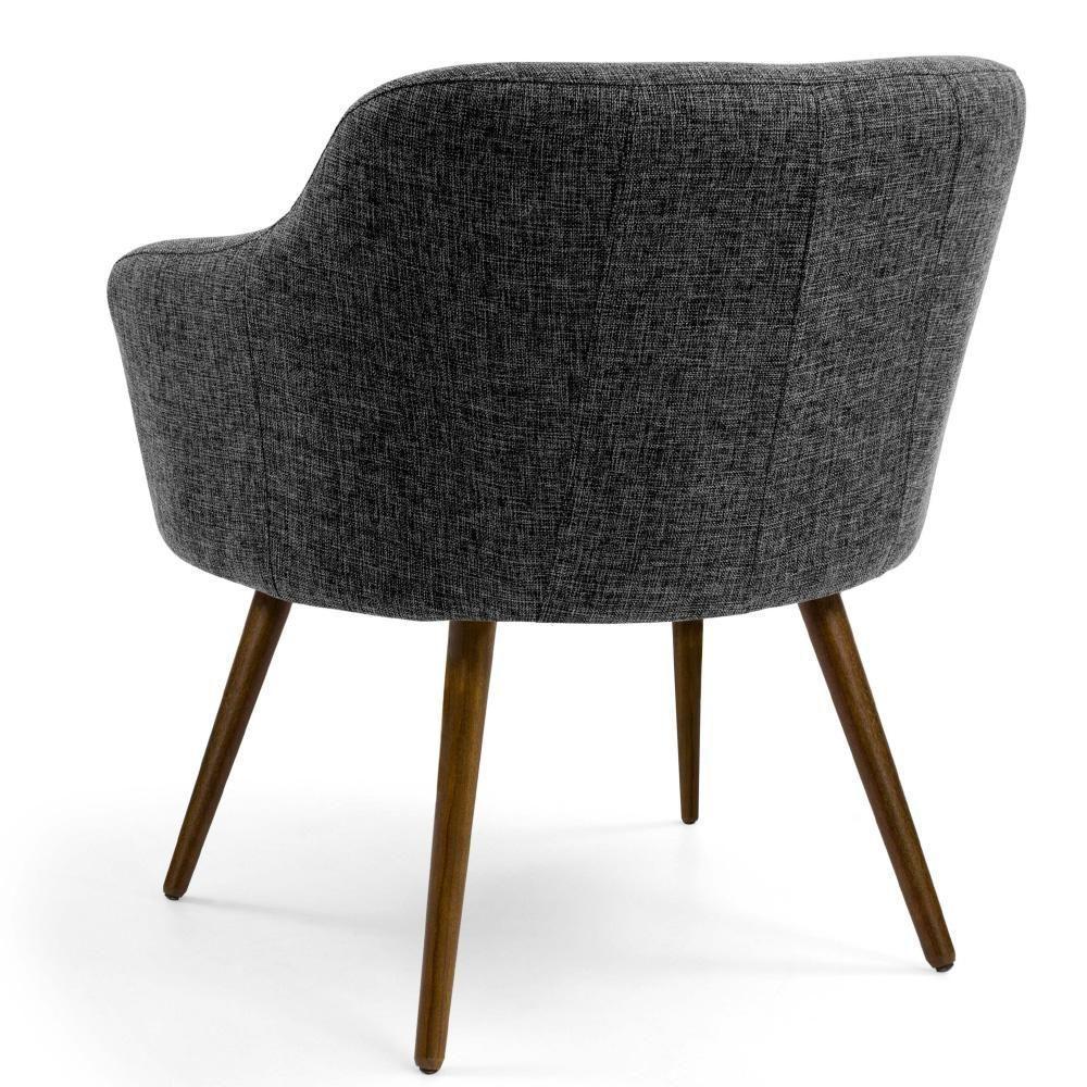 Kit 02 Poltronas Pés Palito Jade D02 Linho Chumbo D-469 - 4