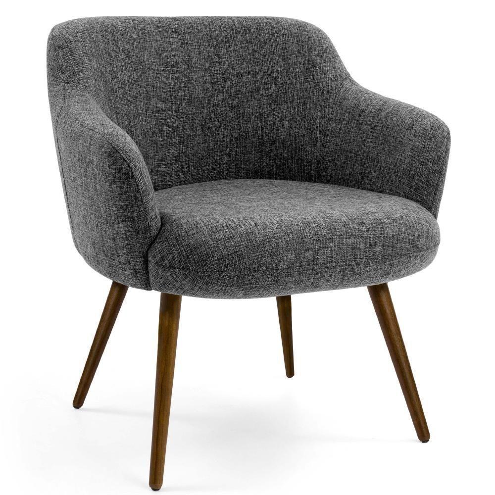 Kit 02 Poltronas Pés Palito Jade D02 Linho Chumbo D-469 - 6