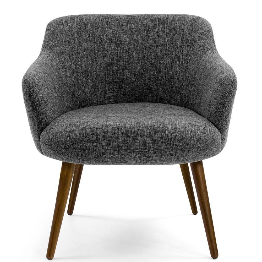 Kit 02 Poltronas Pés Palito Jade D02 Linho Chumbo D-469 - 7