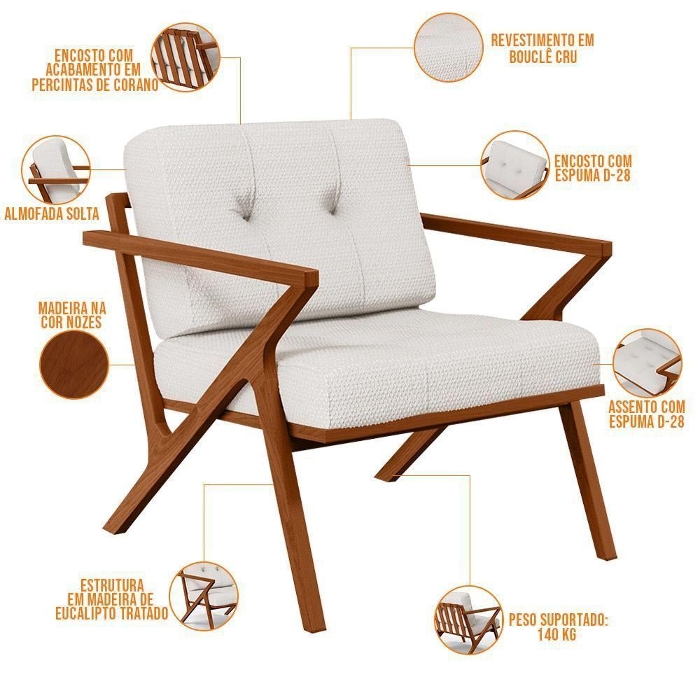 Poltrona Com Cintas De Corano Laís Bouclê Cru - 6