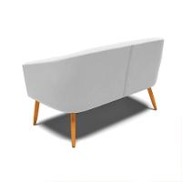 Namoradeira 02 Lugares Stella Suede Pés Palito Castanho - D'rossi Cor Cinza - 8