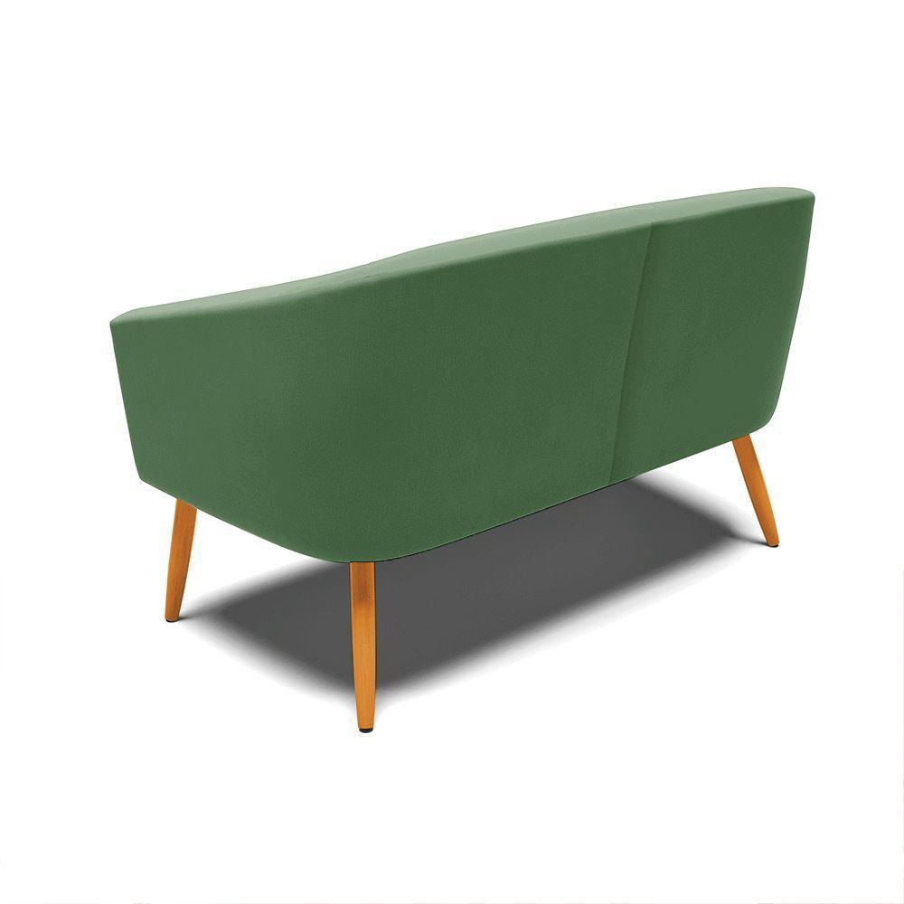 Namoradeira 02 Lugares Stella Suede Pés Palito Castanho - D'rossi Cor Verde - 8