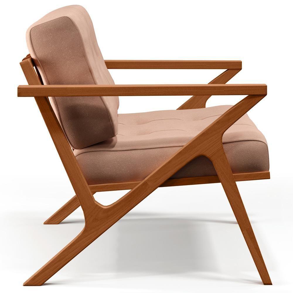 Poltrona Com Cintas De Corano Laís Linho Rosê - 4