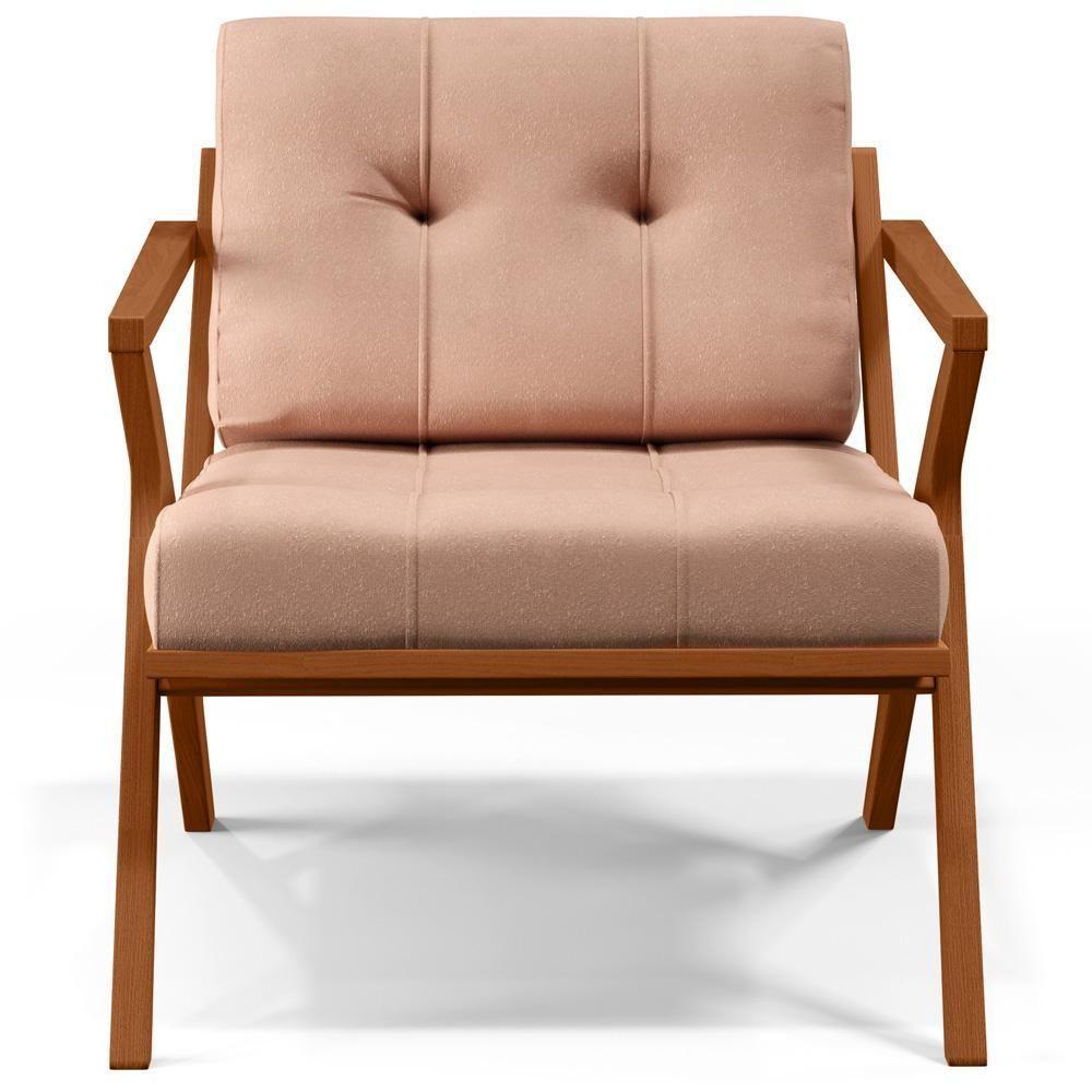 Poltrona Com Cintas De Corano Laís Linho Rosê - 7