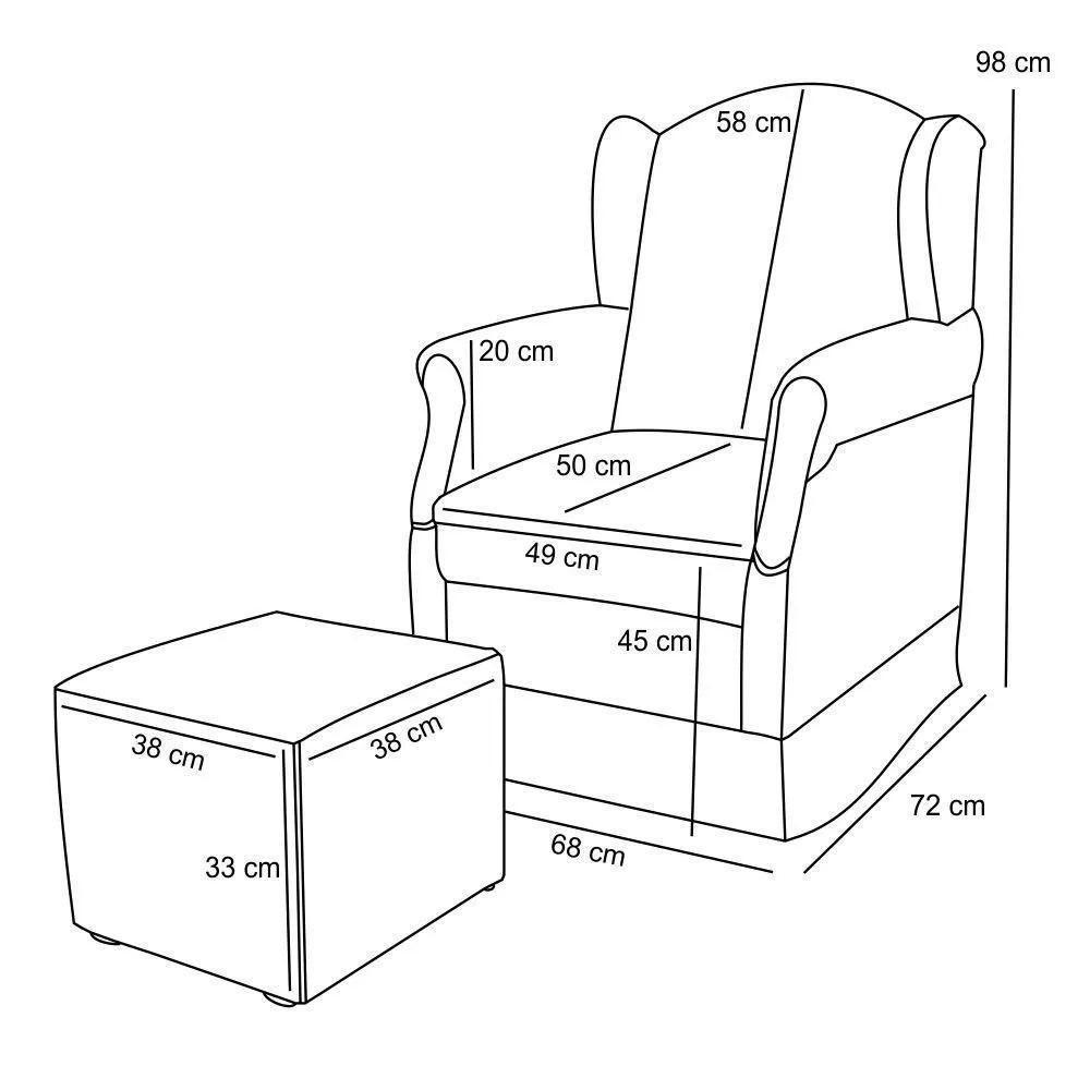 Poltrona Com Balanço E Puff Elisa P02 Facto Branco - 5