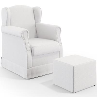 Poltrona Com Balanço E Puff Elisa P02 Para Amamentação Branco Lyam Decor