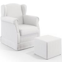 Poltrona Com Balanço E Puff Elisa P02 Facto Branco - 1