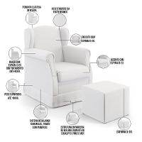 Poltrona Com Balanço E Puff Elisa P02 Facto Branco - 6