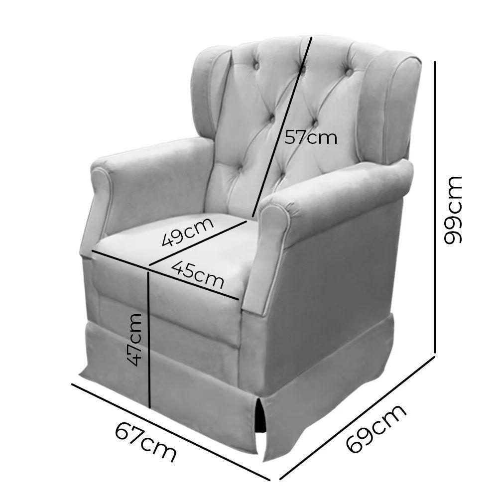 Poltrona Cadeira De Amamentação Balanço Ternura Material Sintético Branco - Speciale Home Branco - 2