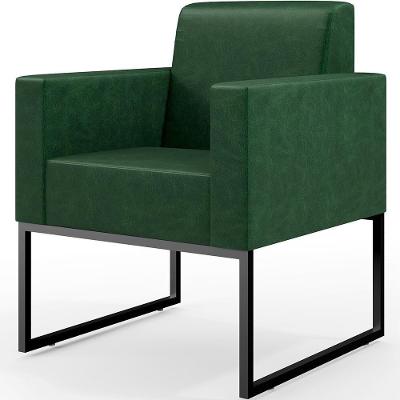 Poltrona Para Sala De Estar Helô L02 Base Fixa De Metal Verde Musgo Lyam Decor