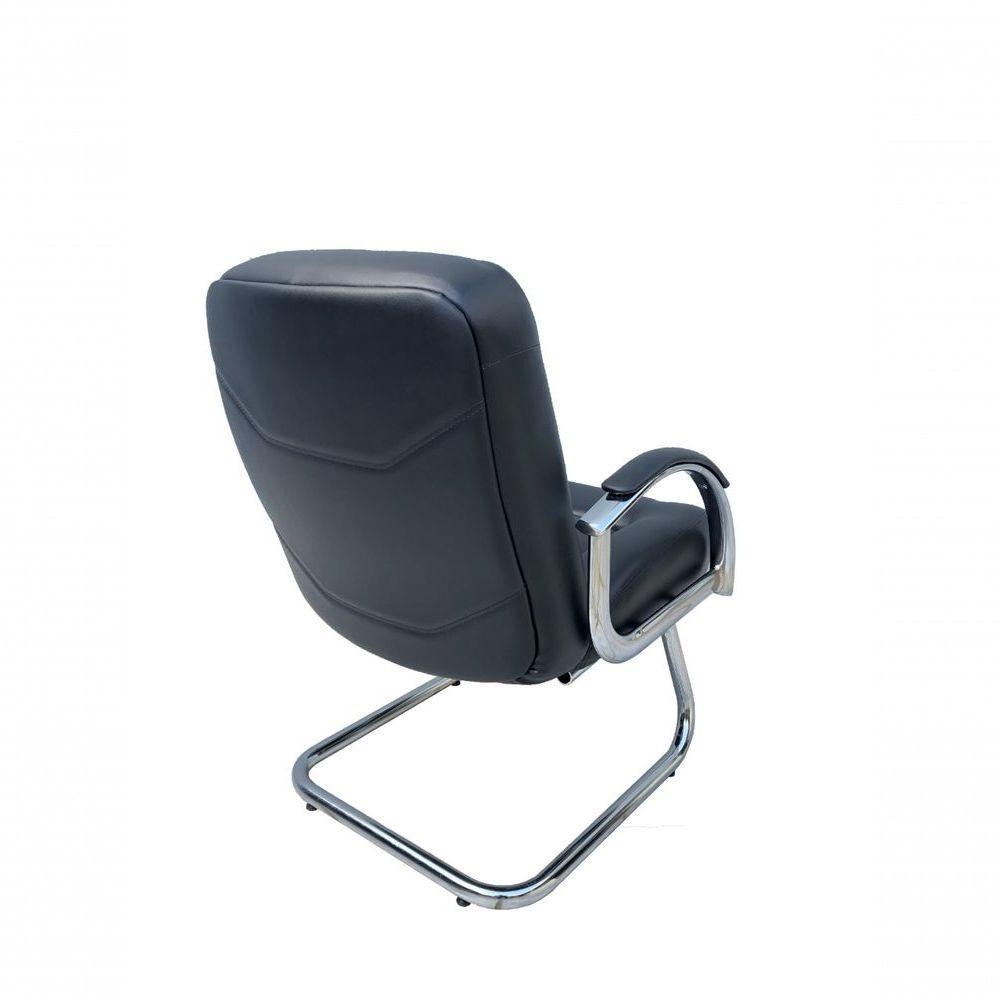 Poltrona Diretor Luxuosa Base Fixa Fixos Linha Firenze Preto - 4