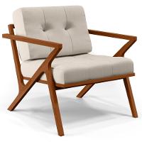 Poltrona Com Cintas De Corano Laís Linho Cru - 1