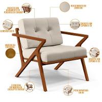 Poltrona Com Cintas De Corano Laís Linho Cru - 6