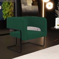 Poltrona Base De Aço Preto Veludo Verde C-303 - 7