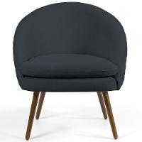 Poltrona Fixa Pés Palito Rafa D02 Tressê Linho Chumbo D-465 - 5