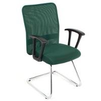 Poltrona Diretor Base Fixa Cromada Tela Mesh Verde - 2