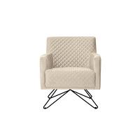 Poltrona Nagoya Base Orby Veludo Bege - 1