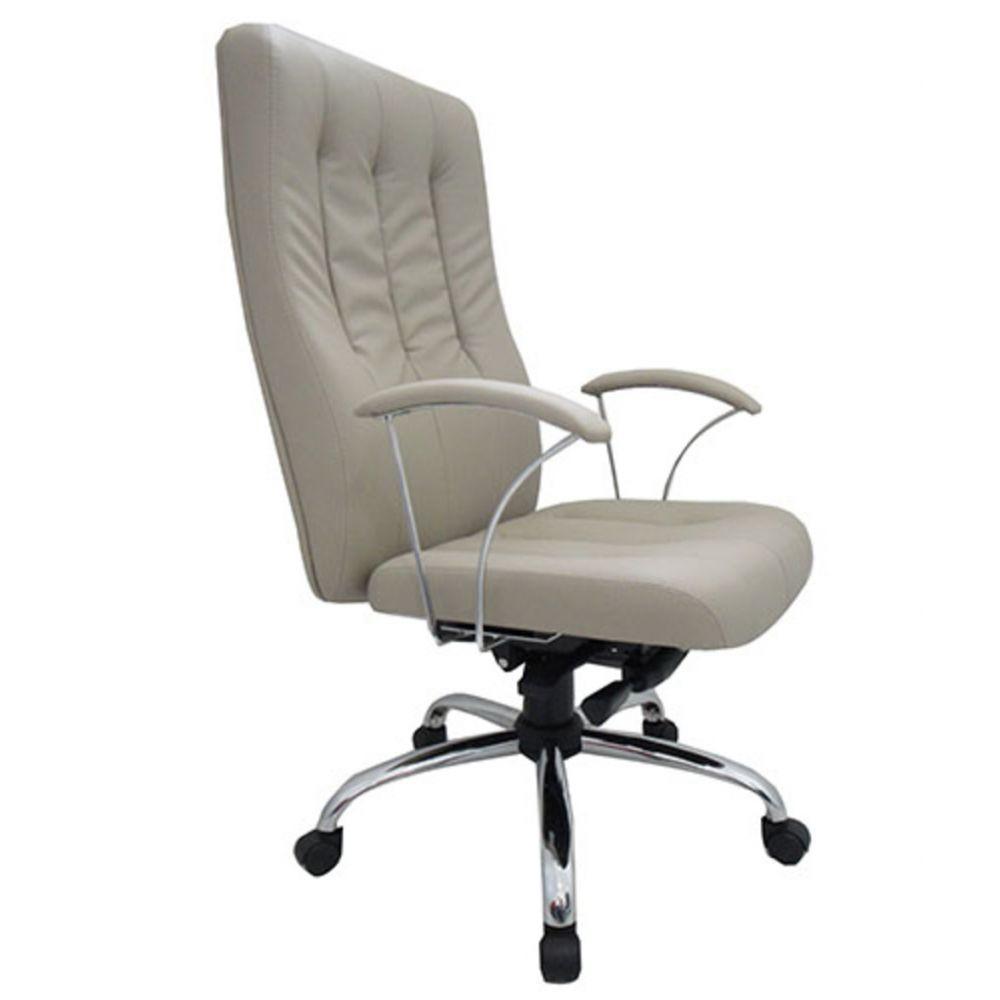 Poltrona Presidente Base Cromada Linha Paris Cinza - 2