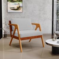 Poltrona Pietra Couríssimo Camel Linho Cinza - 13