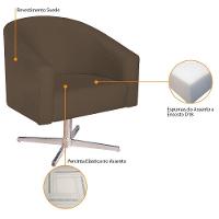 Kit 02 Poltronas Luiza Base Giratória De Metal Suede - Doce Sonho Móveis Marrom - 5