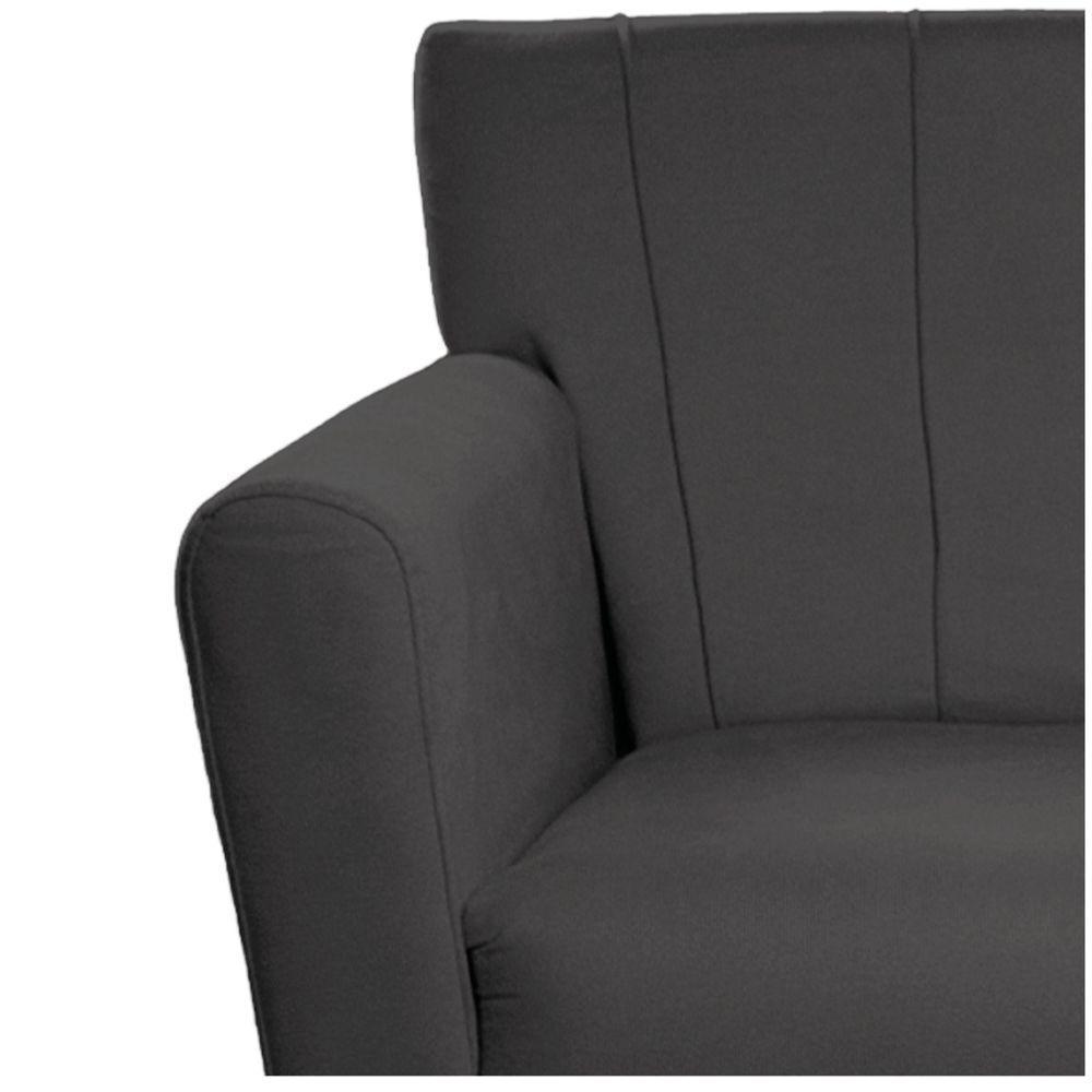 Kit 02 Poltronas Laura Pés Palito Linho - Doce Sonho Móveis Cinzaescuro - 2