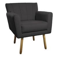 Kit 02 Poltronas Laura Pés Palito Linho - Doce Sonho Móveis Cinzaescuro - 6