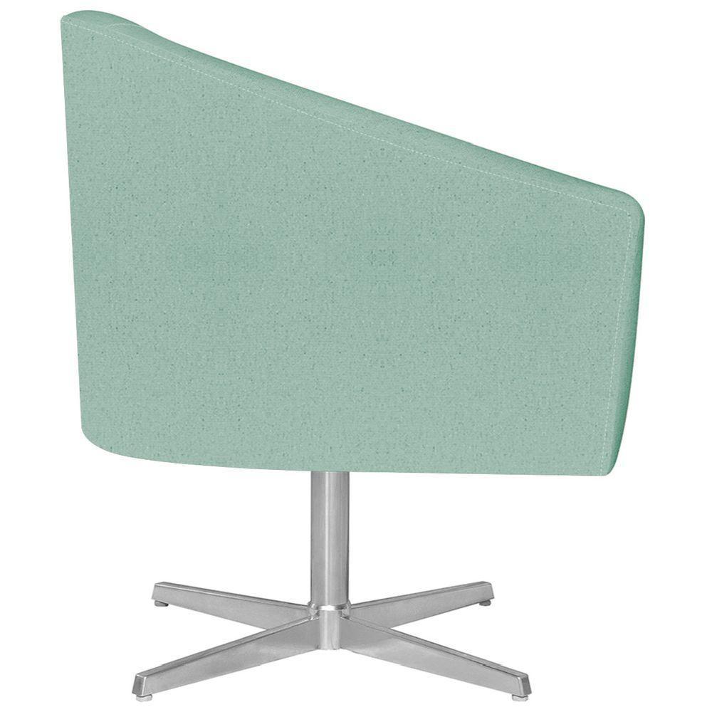 Kit 02 Poltronas Luiza Base Giratória De Metal Suede - Doce Sonho Móveis Azul Tiffany - 4