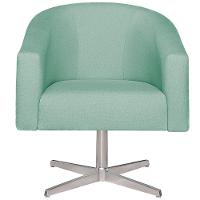 Kit 02 Poltronas Luiza Base Giratória De Metal Suede - Doce Sonho Móveis Azul Tiffany - 3