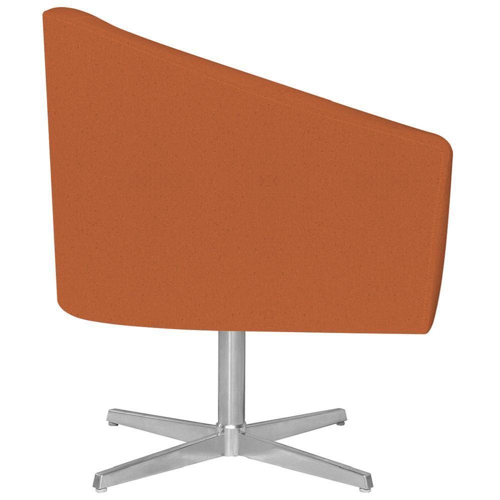 Kit 02 Poltronas Luiza Base Giratória De Metal Suede - Doce Sonho Móveis Terracota - 4