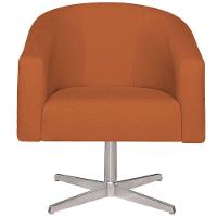 Kit 02 Poltronas Luiza Base Giratória De Metal Suede - Doce Sonho Móveis Terracota - 3