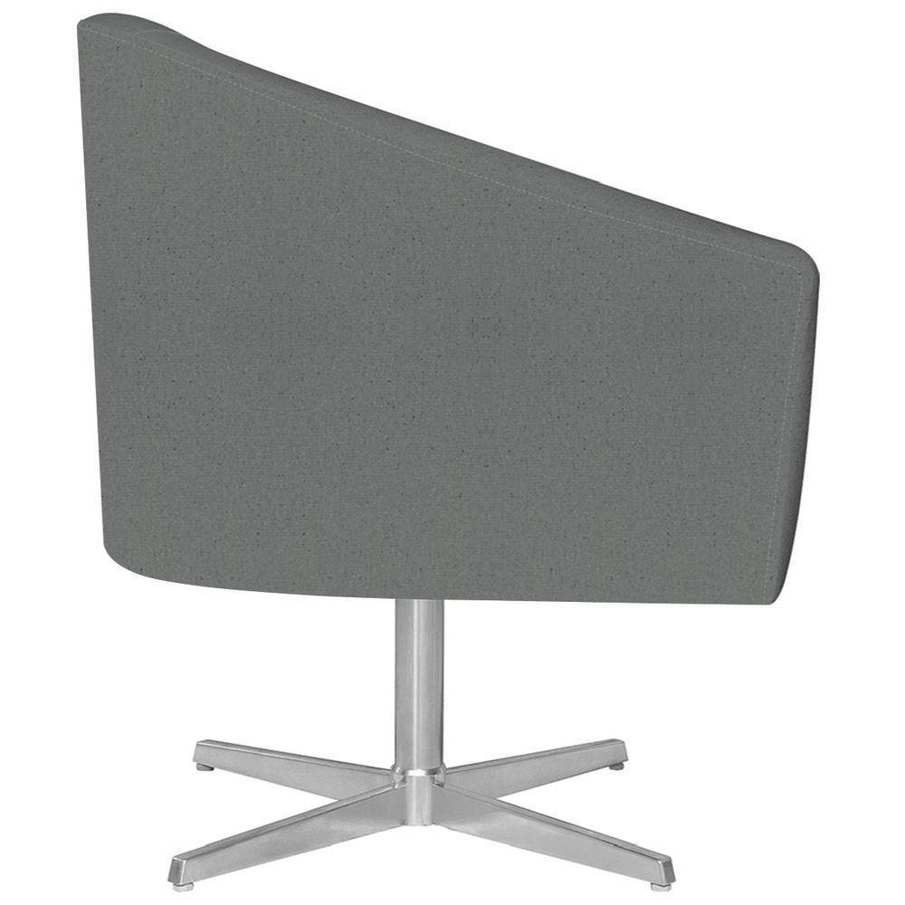 Kit 02 Poltronas Luiza Base Giratória De Metal Suede - Doce Sonho Móveis Cinza - 4