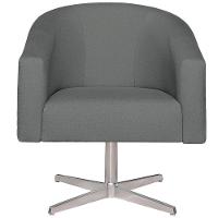 Kit 02 Poltronas Luiza Base Giratória De Metal Suede - Doce Sonho Móveis Cinza - 3