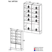 Armário/estante Escritório 2 Portas Multimóveis Mp7000 Branco/preto Branco/preto - 5