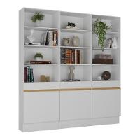Armário/estante Escritório 3 Portas Multimóveis Mp7001 Branco/dourado Branco/dourado - 1