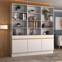 Armário/estante Escritório 3 Portas Multimóveis Mp7001 Branco/dourado Branco/dourado - 2