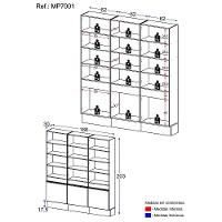 Armário/estante Escritório 3 Portas Multimóveis Mp7001 Branco/dourado Branco/dourado