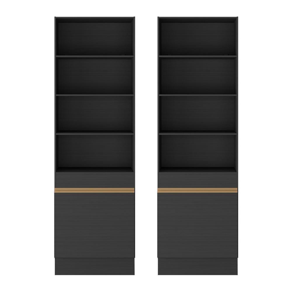 Armário/estante Escritório 2 Portas Multimóveis Mp7000 Preto/dourado Preto/dourado - 5